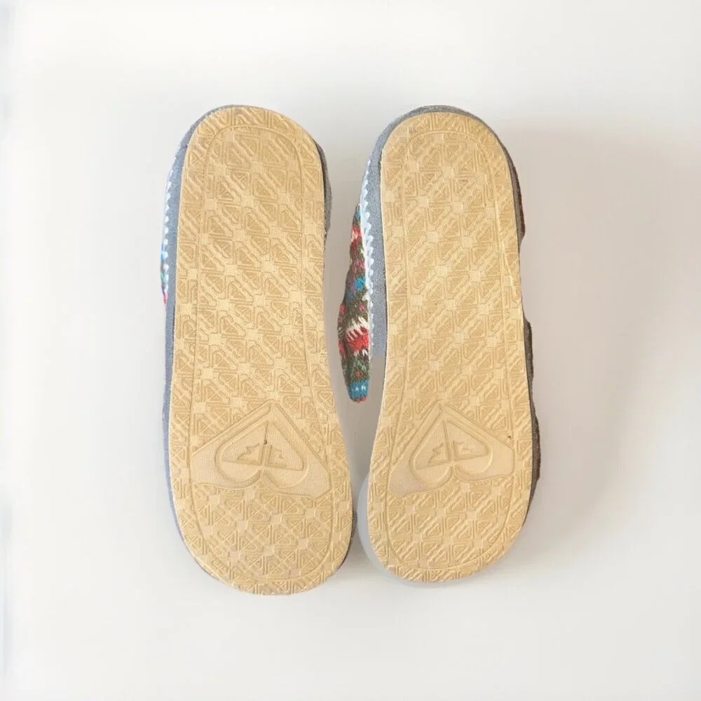 Roxy Snowbird Slipper Children Size 3 Woven Hegge Faux Shearling Scandinavian‎